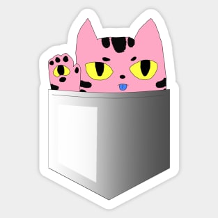 Alien Pocket Cat Pop art (mareescatharsis original) Sticker